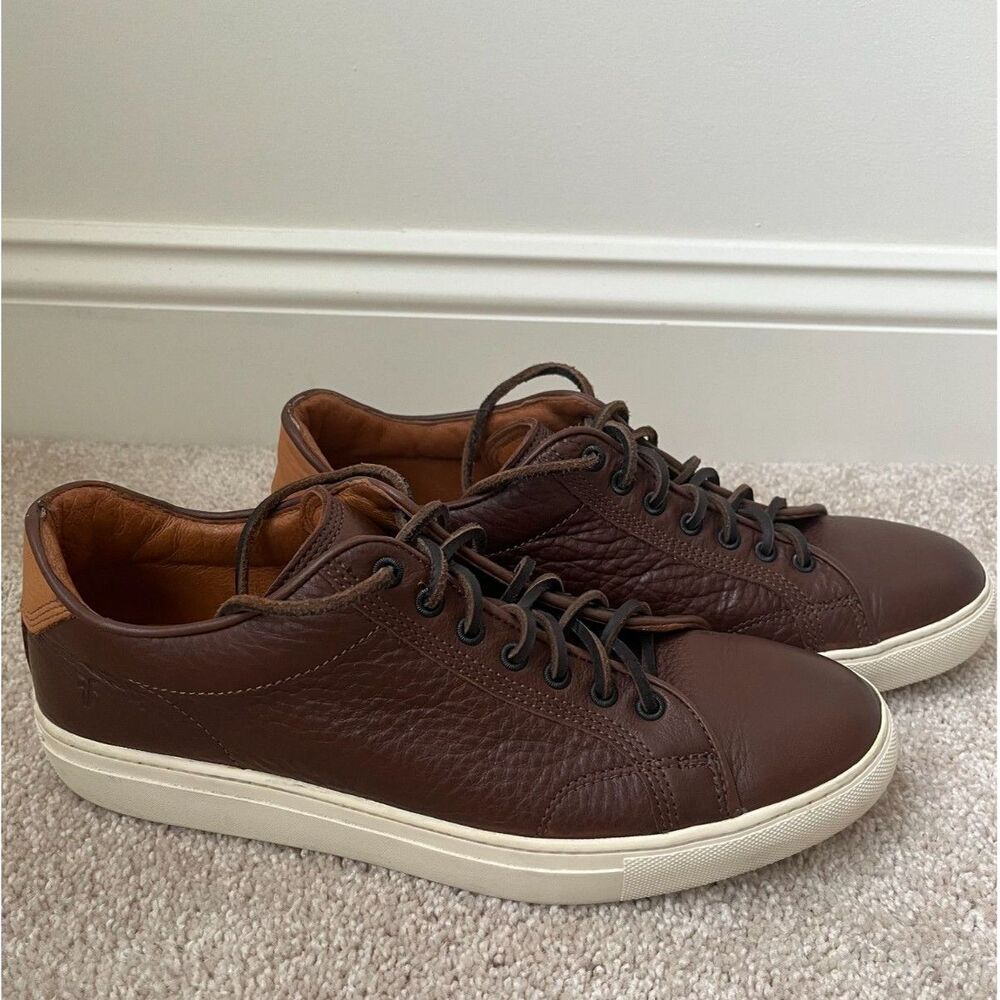FRYE Walker Men's low-lace leather sneaker / Sz: 10 M / MADE IN USA /